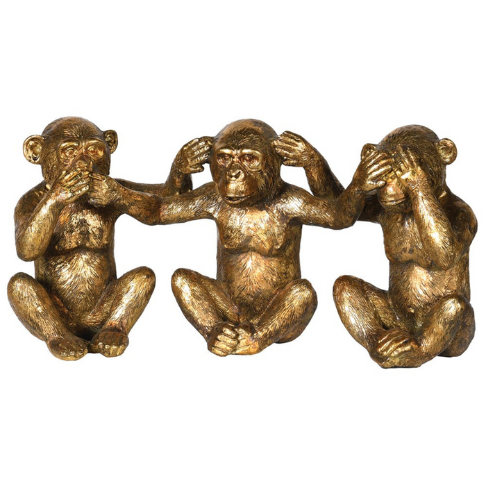 Small Gold 'No Evil' Monkeys