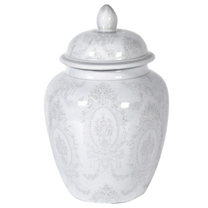 Small Grey and White Lidded Ginger Jar  nationwide www.lilybloom.ie
