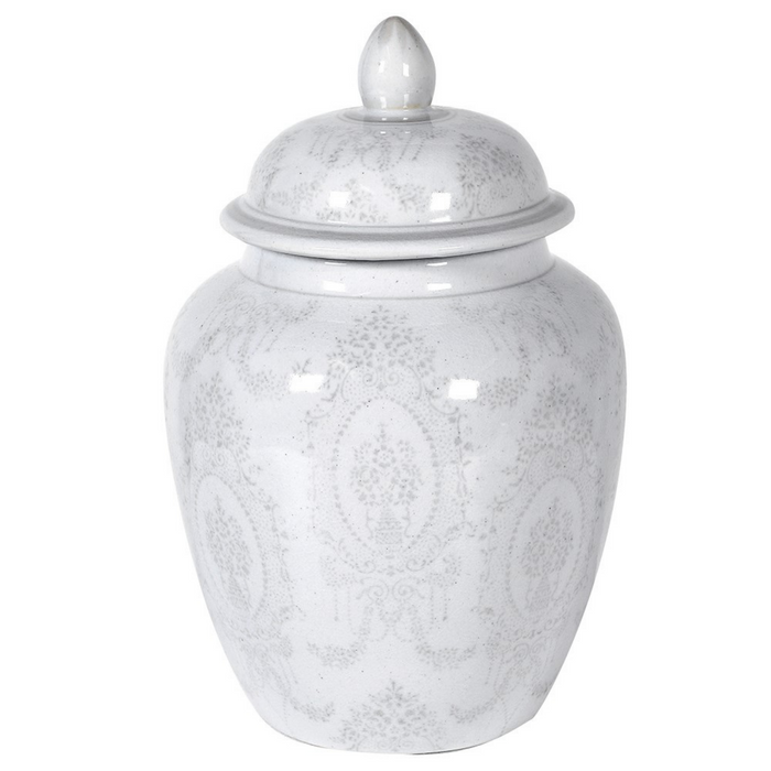 Small Grey and White Lidded Ginger Jar