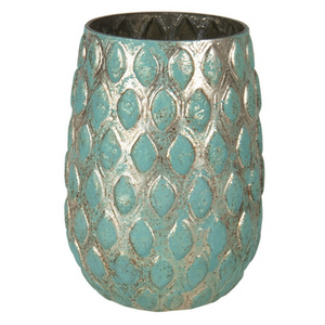 Turquoise glass vase www.lilybloom.ie