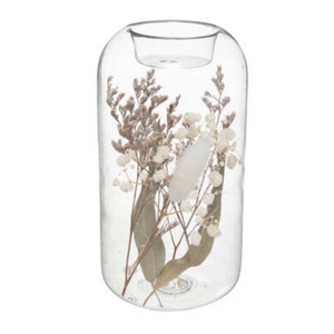Tall Tealight Holder With Dried Flowers nationwide delivery www.lilybloom.ie