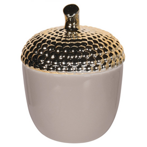 Taupe and Gold Acorn Lidded Jar nationwide delivery www.lilybloom.ie