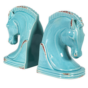 Teal Horse Bookends www.lilybloom.ie