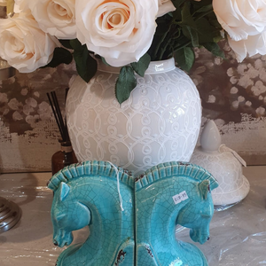 Teal Horse Bookends www.lilybloom.ie