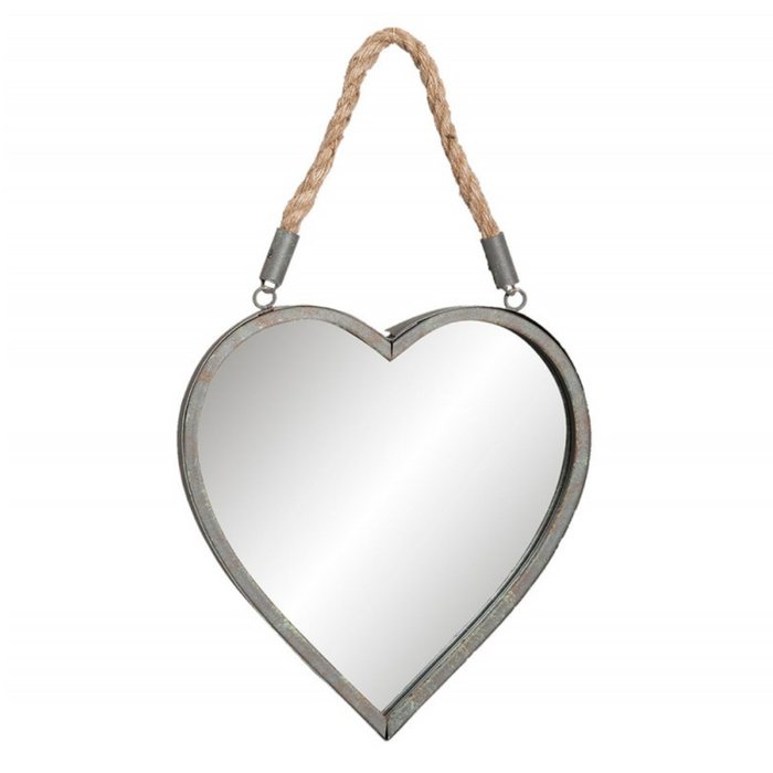 Wall Hanging Rope Heart Mirror