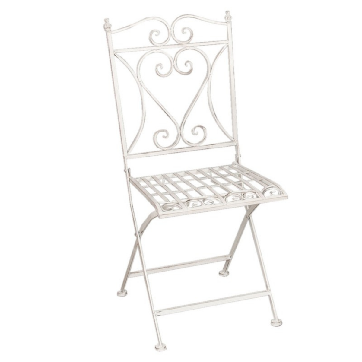 Off White Iron Patio Set with Table 2 Chairs Garden