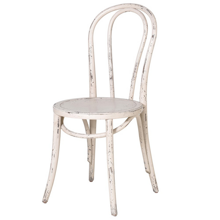 White Distressed Dining Chair