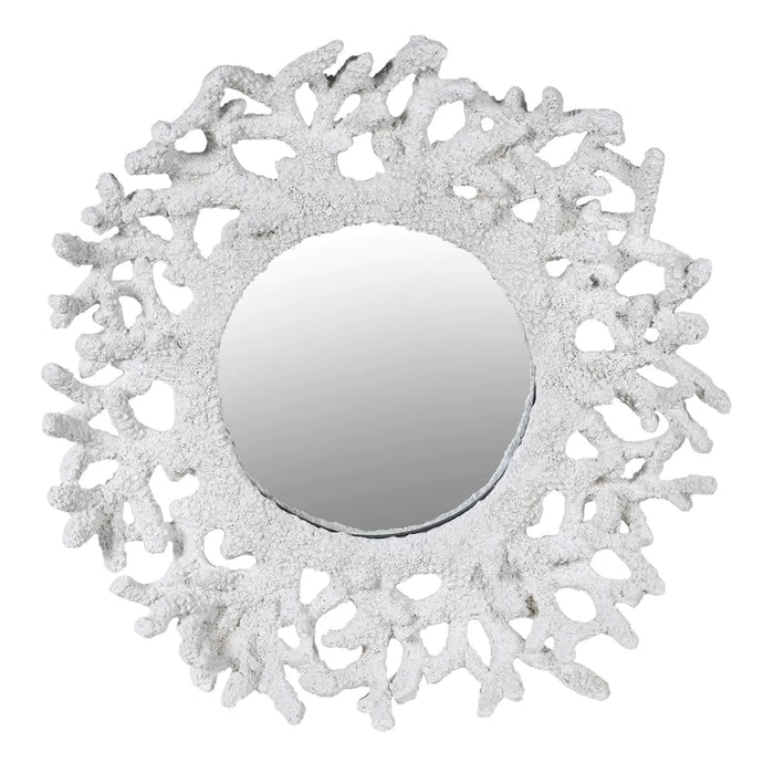 White Faux Coral Wall Mirror