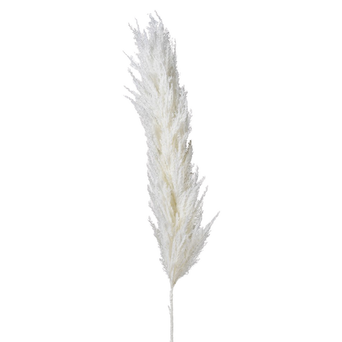 White Flocked Pampas Stem