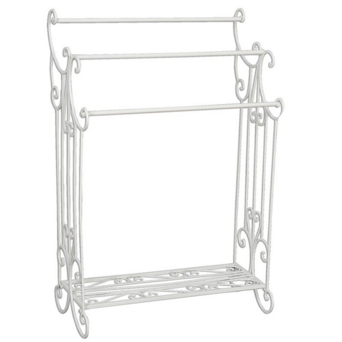 Off White Iron Towel Holder