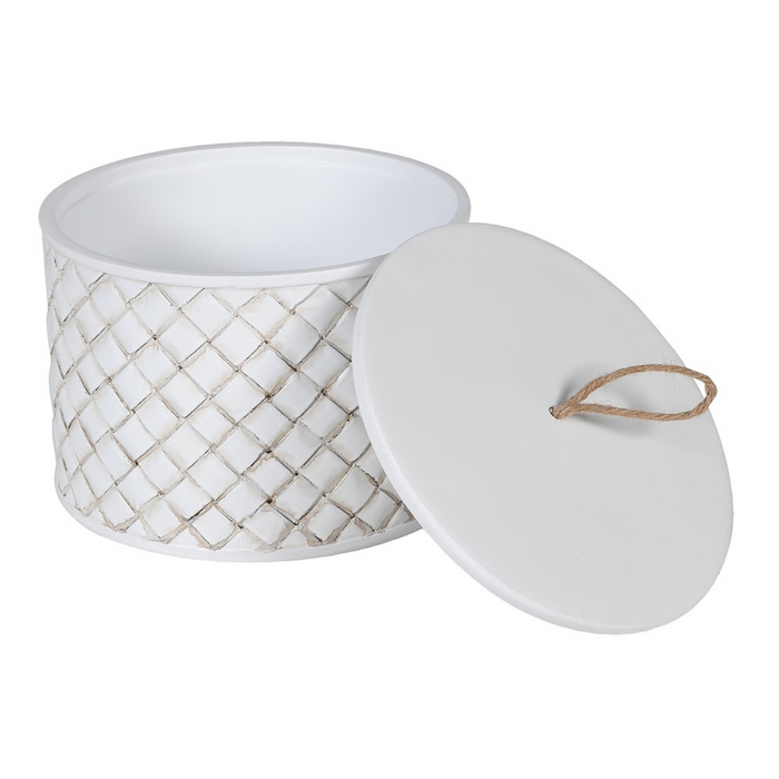 White Lattice Lidded Jar