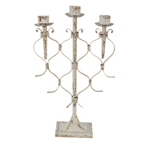 White Metal Candle Holder nationwide delivery www.lilybloom.ie