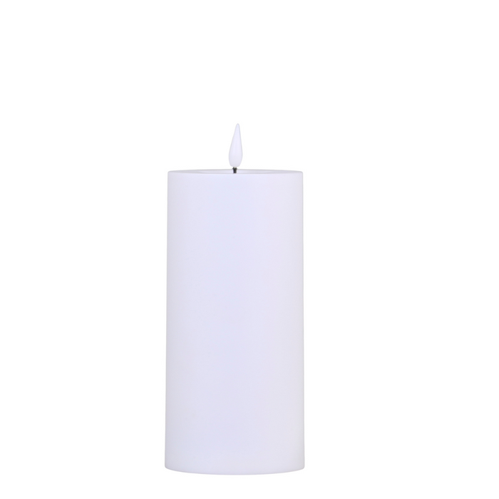 White Pillar Candle LED incl. battery Medium
