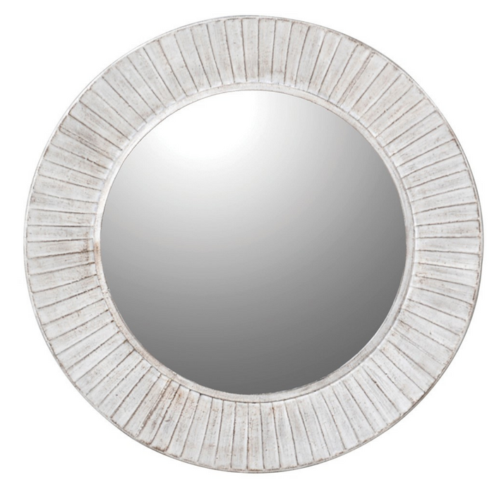 White Wash Round Mirror