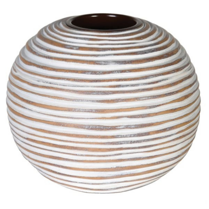 White Washed Candle Holder