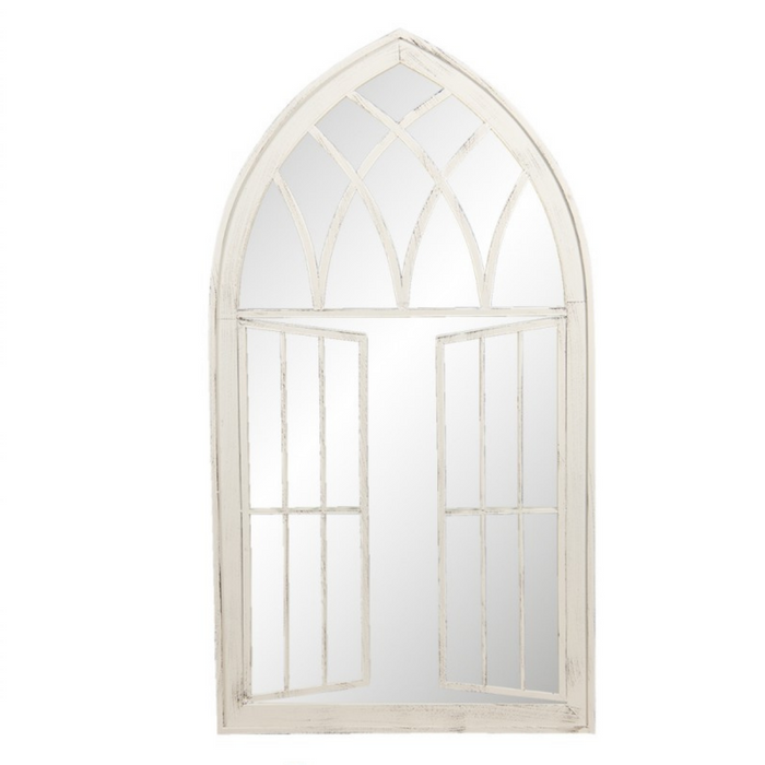 White Arched Wall Mirror