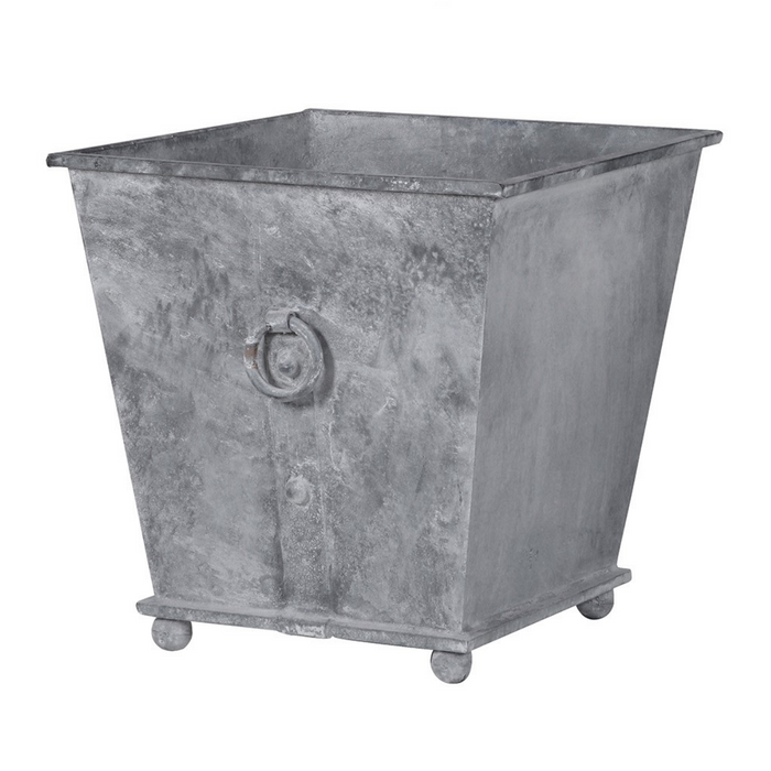 Wrought Iron Square Planter with Ring Handles