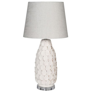 Ceramic Leaf design lamp with linen shade table lamp nationwide delivery www.lilybloom.ie