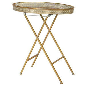 gold metal oval tray table www.lilybloom.ie