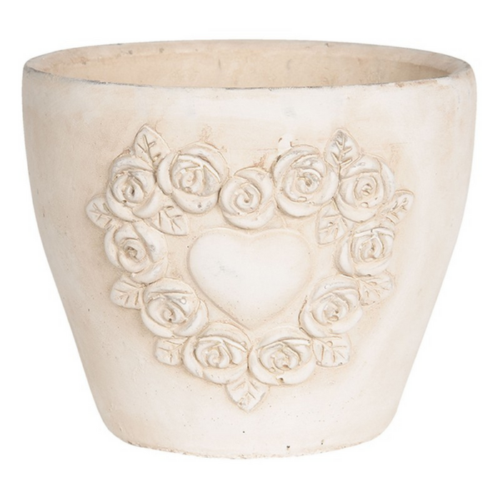 Small Cream terracotta Rose Plant Pot