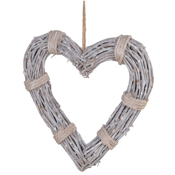 Rope Tied Willow Heart
