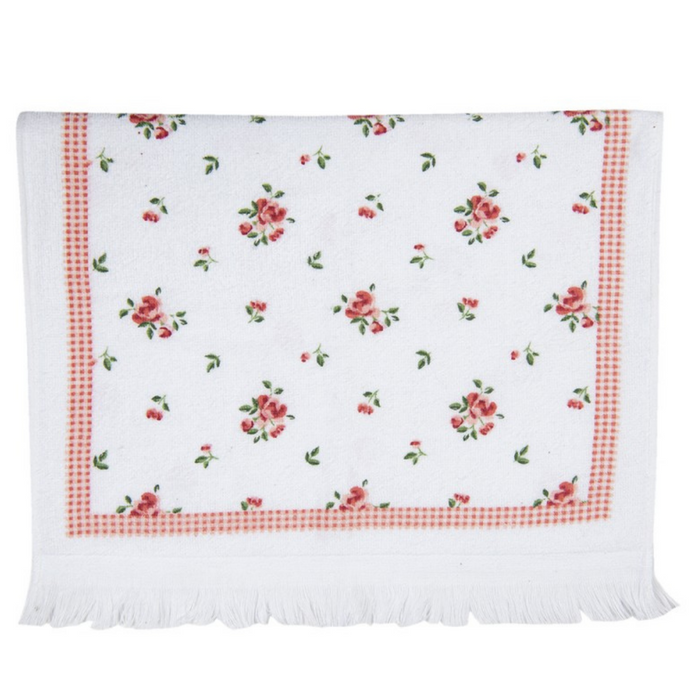 White Floral Guest Towel
